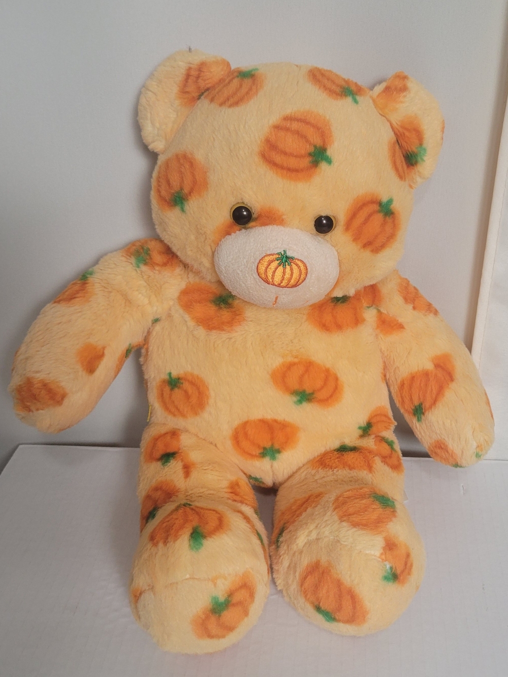 Build-A-Bear 2012 Pumpkin Pal Print Plush Bear in Orange RETIRED HALLOWEEN FALL